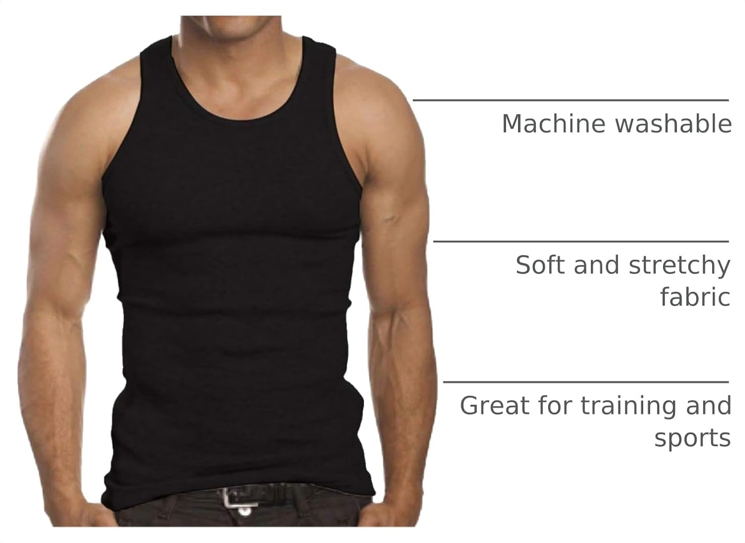 Men's 3 Pack A-Shirt Tank Top - Image 4